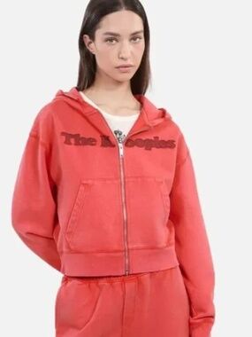 $265 The Kooples red logo front zip hoodie sweatshirt NWT (MED)